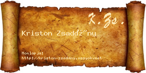 Kriston Zsadány névjegykártya